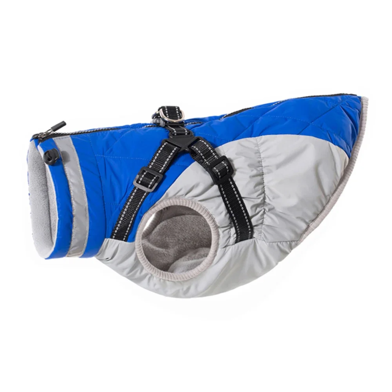 Waterproof Winter Dog Jacket with Harness