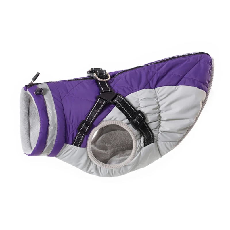 Waterproof Winter Dog Jacket with Harness