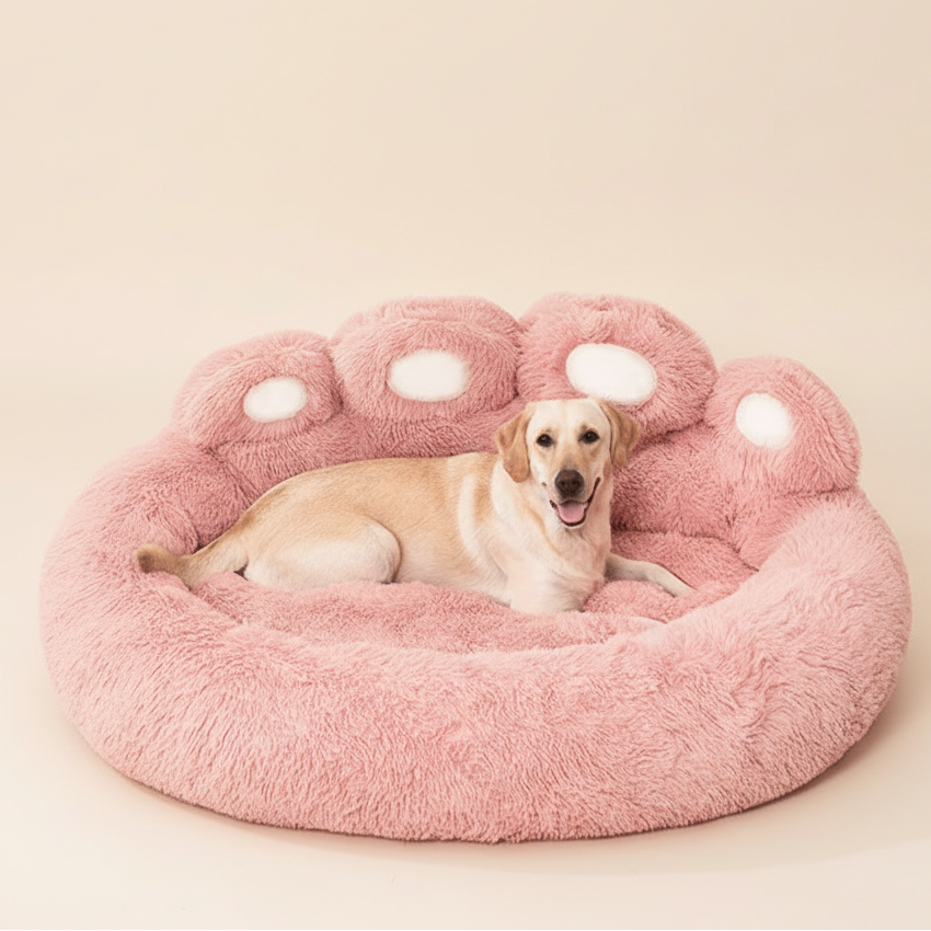 Soft Retreat Pet Pink Paw Bed - Cozy Comfort for Your Furry Friend - The Fur Pal Dog quality premiumdogsupplies