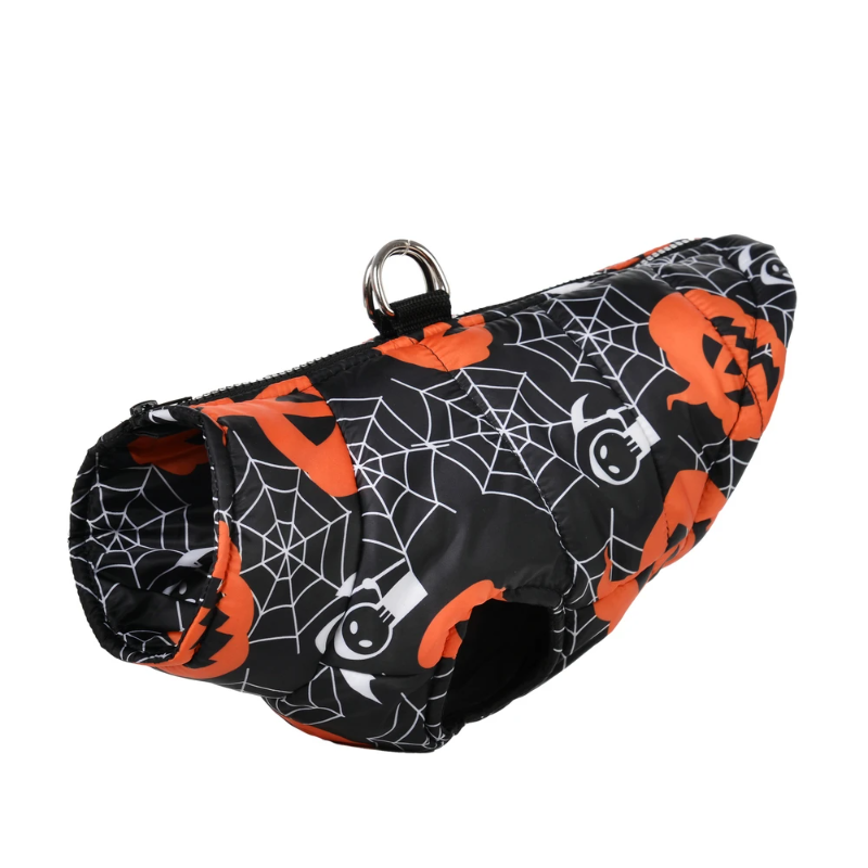 Black Pumpkins & Webs Halloween Dog Costume Jacket