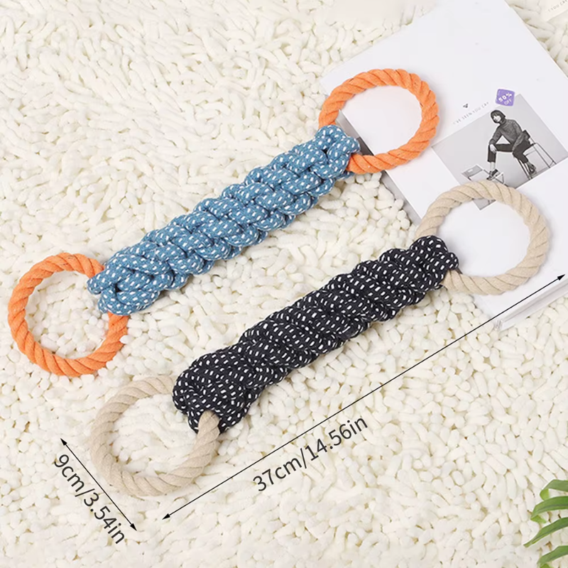 Juguete para perros de cuerda mordedora natural tejida a mano: limpieza dental y diversión masticable