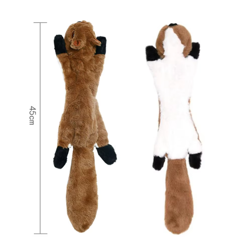 Brinquedo de pelúcia engraçado para cachorro, imitação de animal, sem enchimento - brinquedo de mastigar que faz barulho e amassa