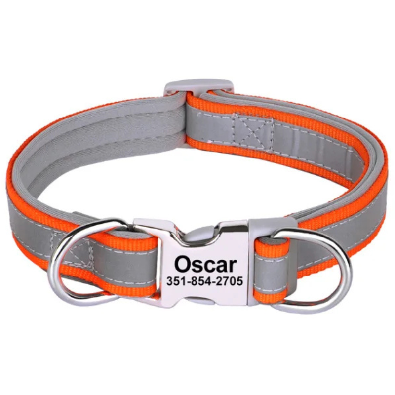 Orange SafePup Classic Reflective Dog Collars