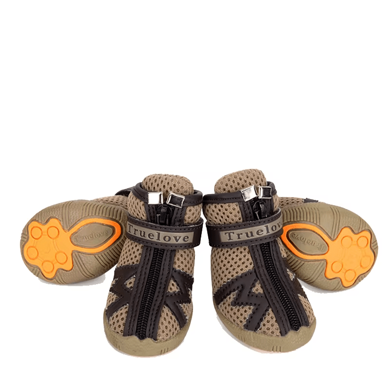 Brown TrueLove All - Terrain Dog Boots - Mesh Comfort & Protection - The Fur Pal Dog quality premiumdogsupplies