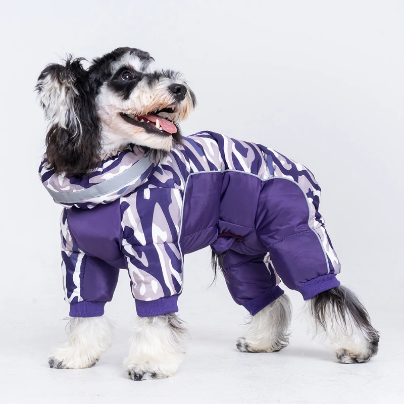 Waterproof Winter Dog Snowsuit with Full Belly Cover
