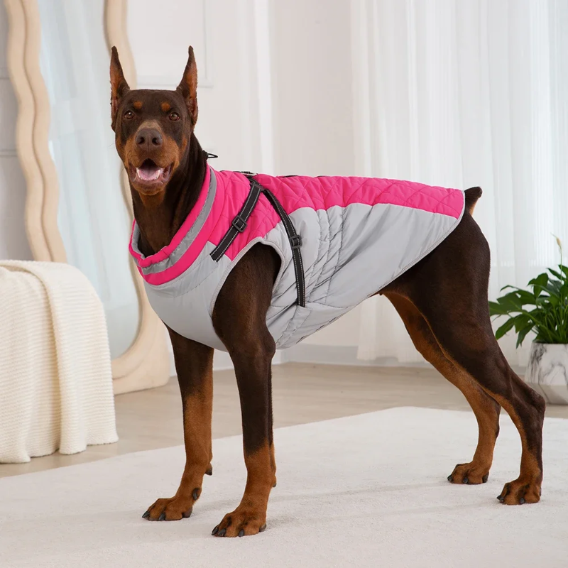 Waterproof Winter Dog Jacket with Harness