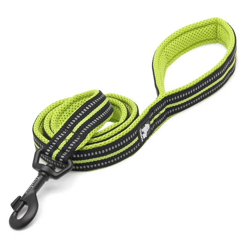 Coleira de malha refletora premium para cães – acolchoada macia e nylon 3M