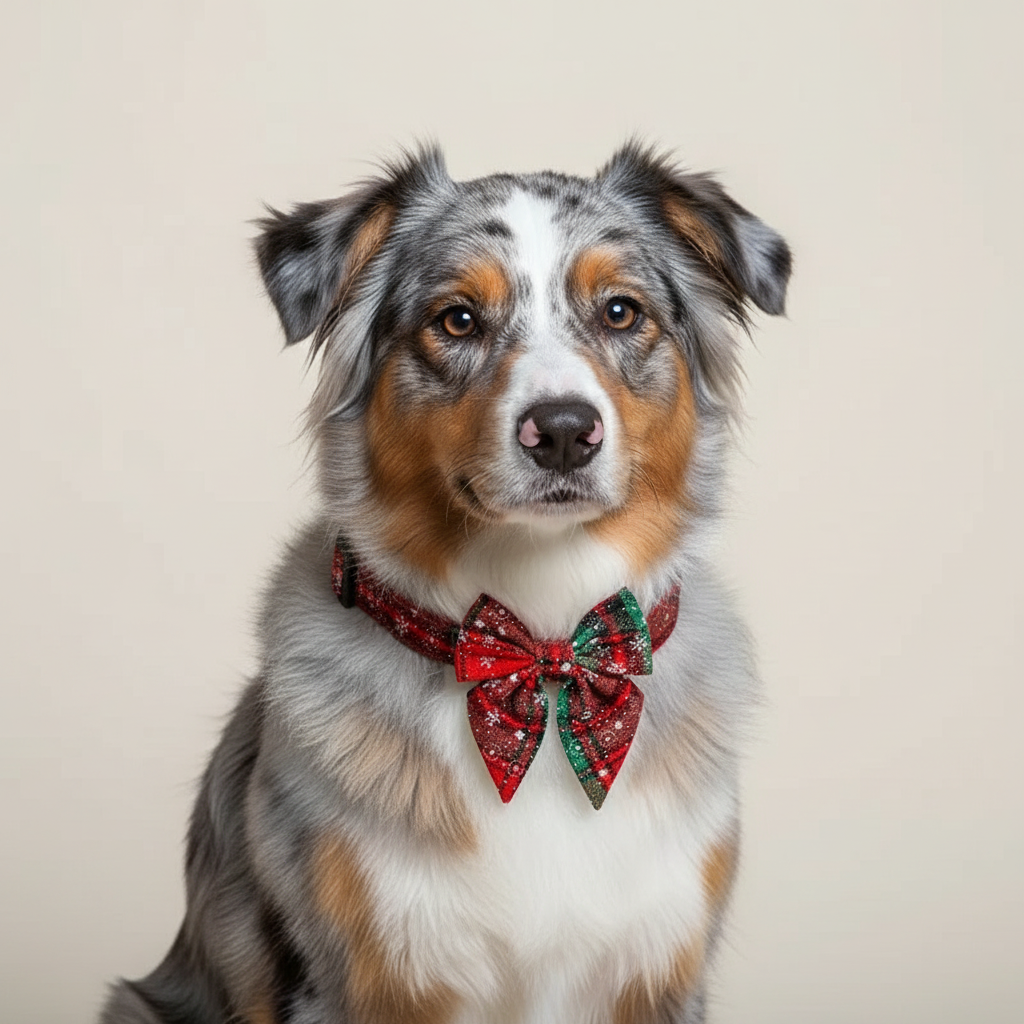 Coleira para cães com laço alegria de inverno