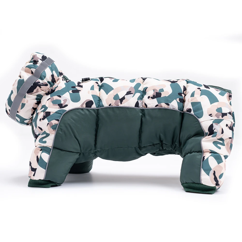 Waterproof Winter Dog Snowsuit with Full Belly Cover