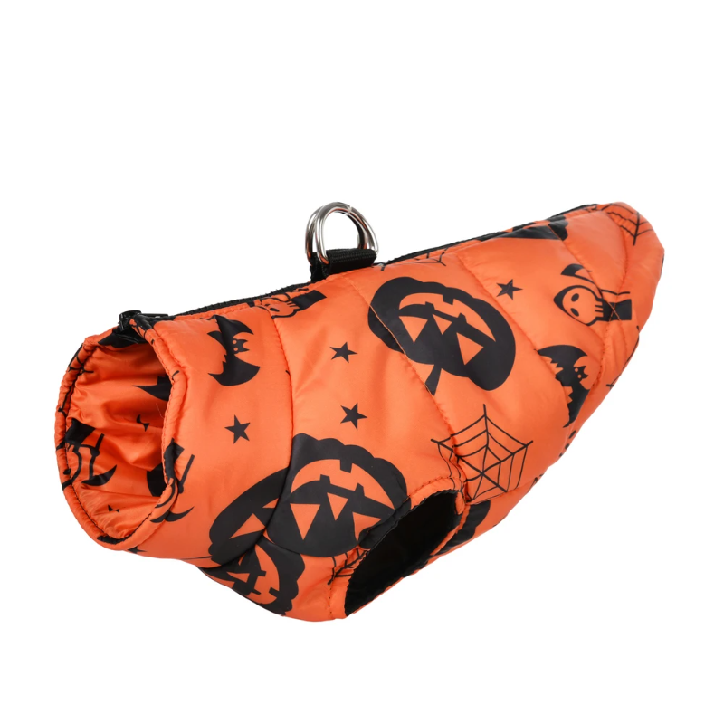 Orange Pumpkins, Spiders & Bats Halloween Dog Costume Jacket