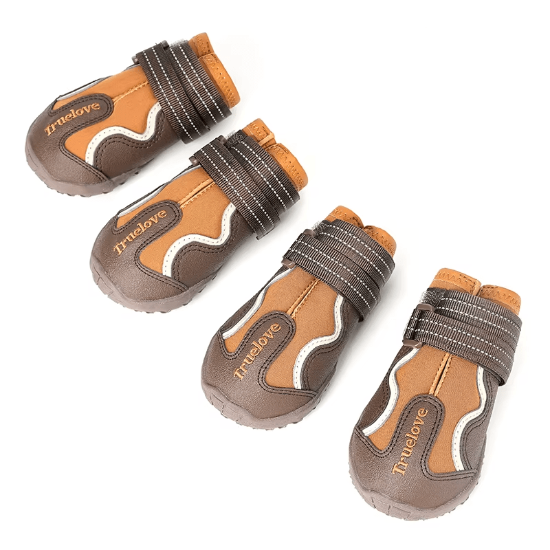 Brown Waterproof Pet Trail Shoes with TPR Sole and Reflective Straps - The Fur Pal Dog quality premiumdogsupplies