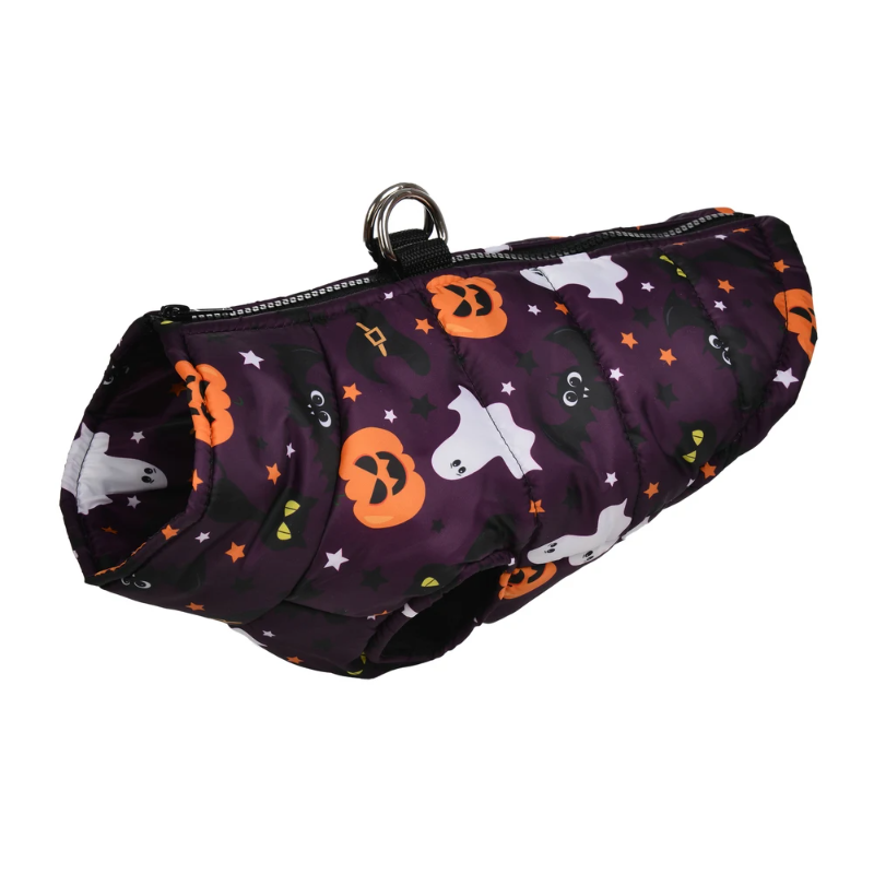 Black Ghosts & Pumpkins Halloween Dog Costume Jacket