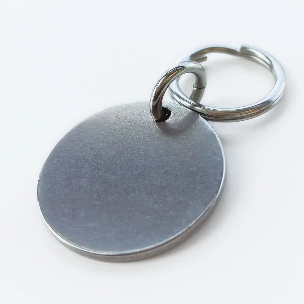 WoofMark Engraved Dog ID Tag – Custom Steel or Brass Pet Name Tag