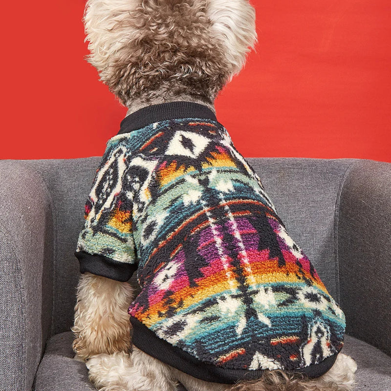 Wrap your small dog in style and comfort with our Cozy Chic Woolen Sweater. Perfect for Chihuahuas, Schnauzers, and puppies, this fleece pullover is a must-have for cooler weather walks. black 5