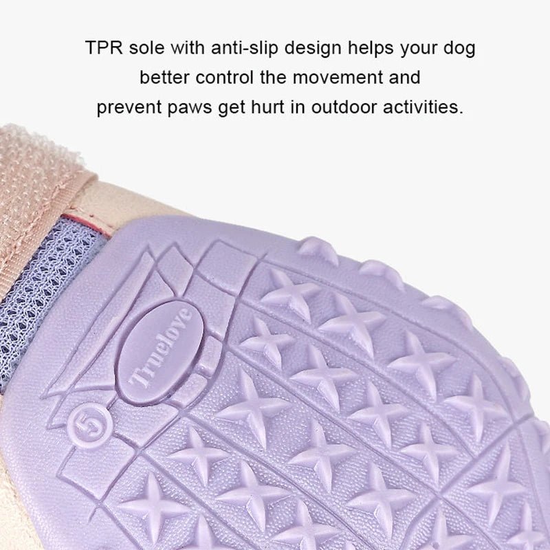 Breathable Dog Shoes with TPR Sole - Flexible and Protective Outdoor Boots Lavender - The Fur Pal Dog quality premiumdogsupplies