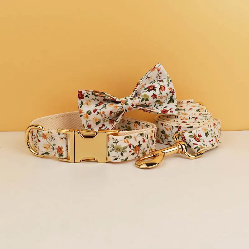 Bloom Chic Personalized Dog Collar, Harness & Leash Set - Luxury Floral Collection
