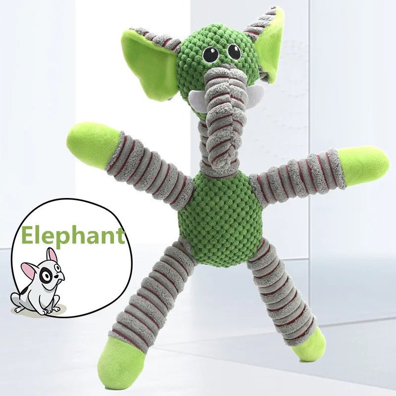 IndestructiPaw Squeaky Elephant Plush Chew Toy - The Fur Pal Dog quality premiumdogsupplies