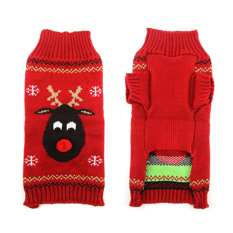 Red Deer Holiday Pup Sweater – Warm Christmas Knit for Dogs