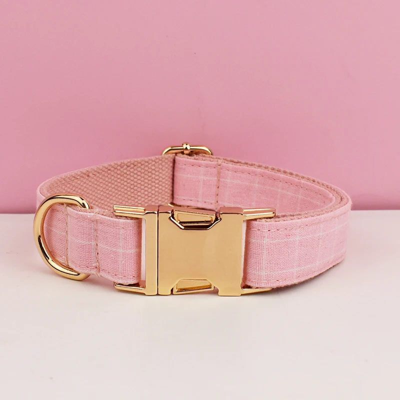 Add timeless elegance to your dog’s look with the Luxury Plaid Bow Tie Collar Collection. Premium quality, stylish plaid patterns, and detachable bow ties for versatile charm. pinkplaid only collar image