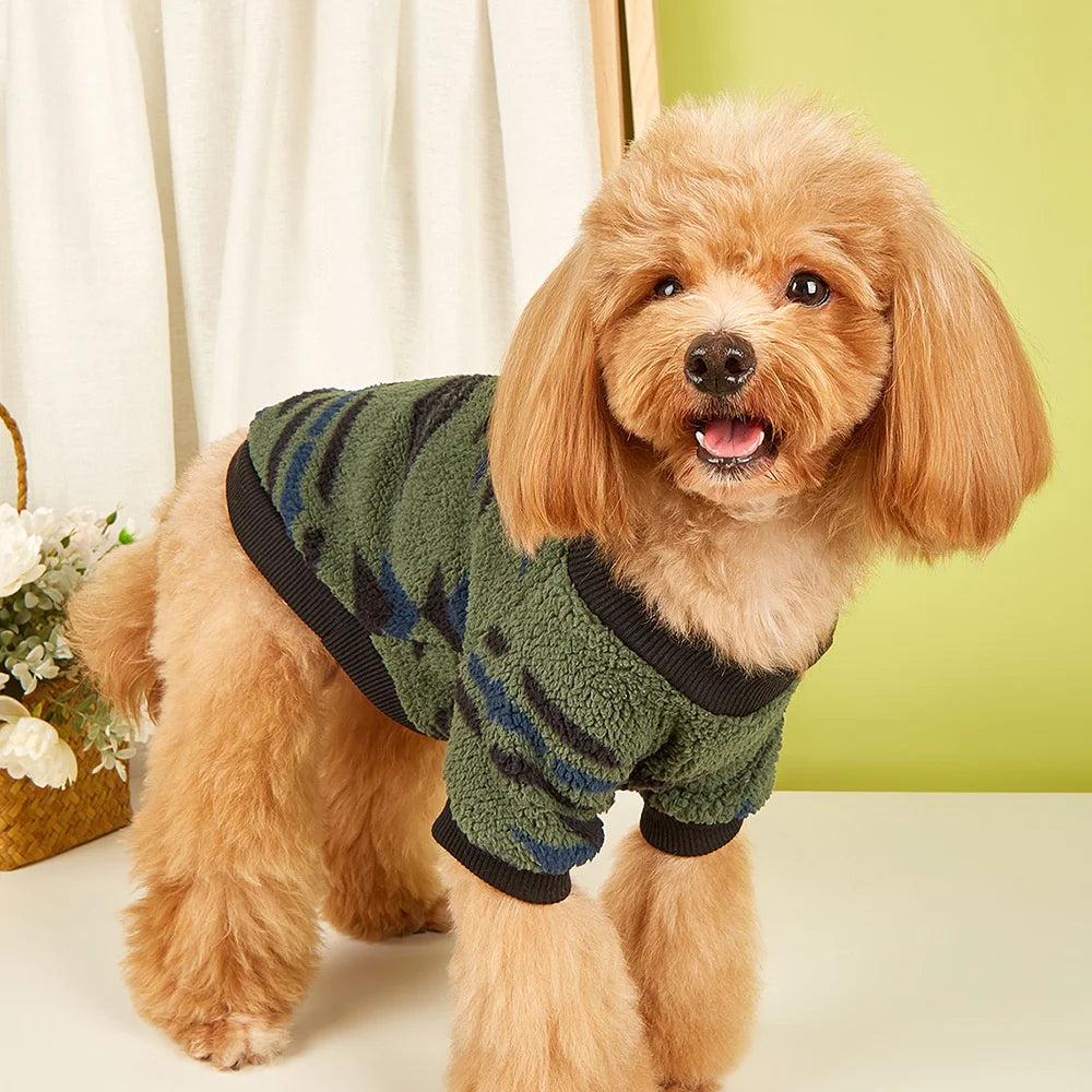 Suéter WoofWool Pullover para cães de pequeno e médio porte - Verde Exército