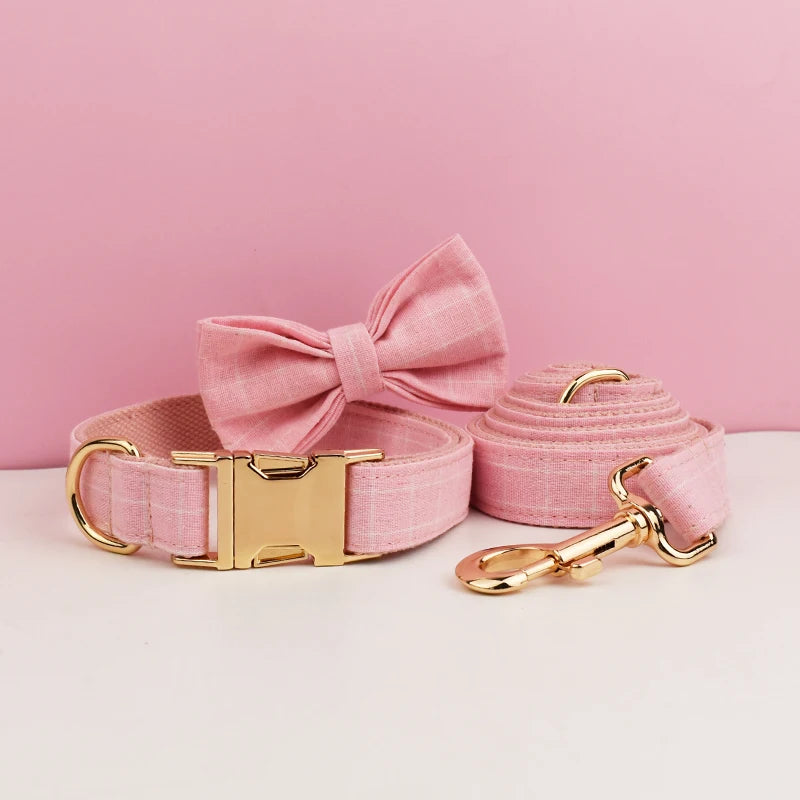 Add timeless elegance to your dog’s look with the Luxury Plaid Bow Tie Collar Collection. Premium quality, stylish plaid patterns, and detachable bow ties for versatile charm. pinkplaid