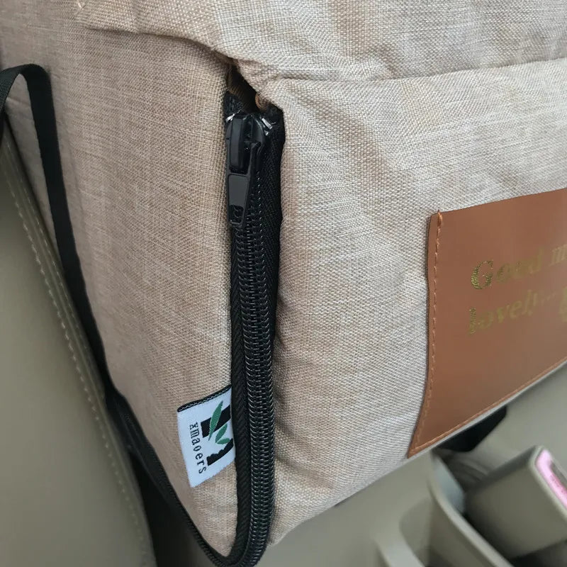 Cama portátil para coche para perros: transportín central para un viaje seguro