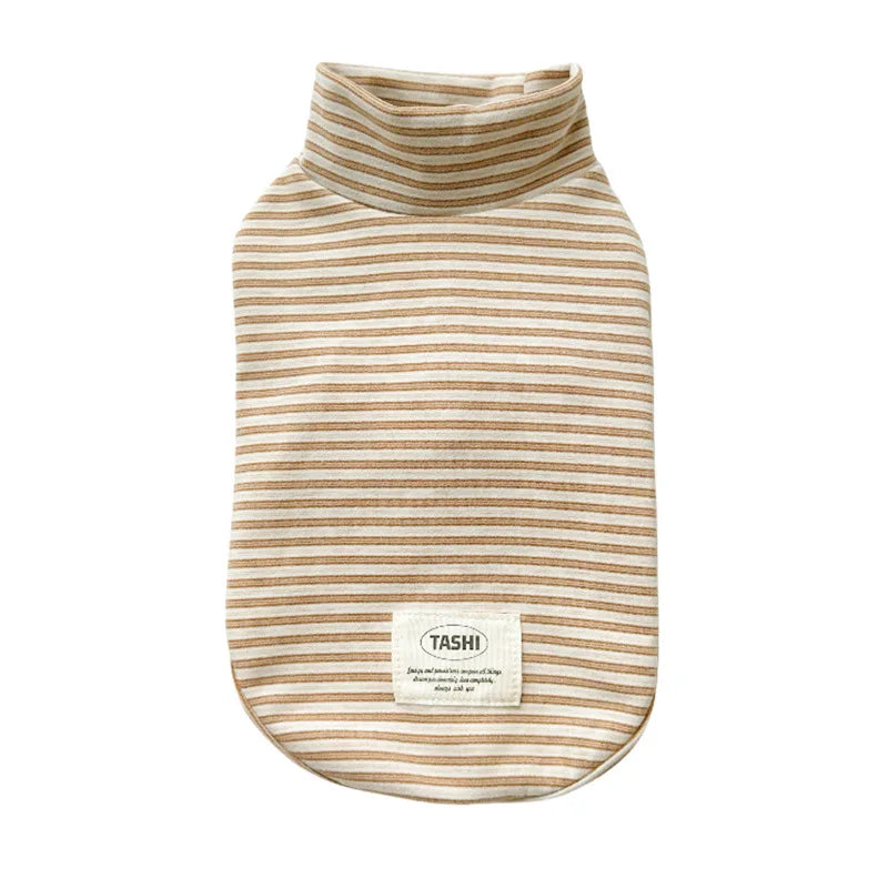 Suéter listrado CozyVelvet para cães – Casaco de inverno macio bordado para animais de estimação de pequeno e médio porte