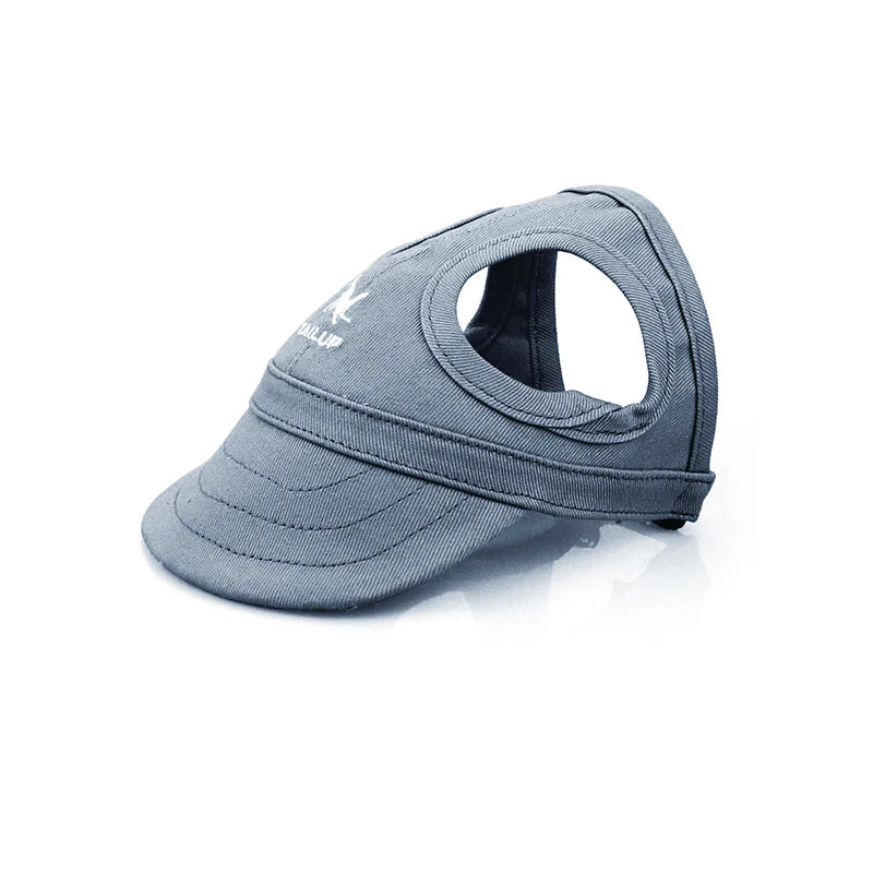 Boné de beisebol ajustável para cães Blue PupPlay – chapéu com viseira solar e furos para orelhas para aventuras ao ar livre