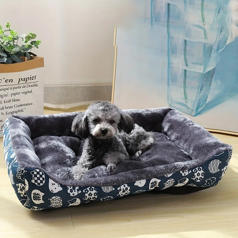 Cama para cachorro com estampa azul - Um refúgio aconchegante para seu amigo