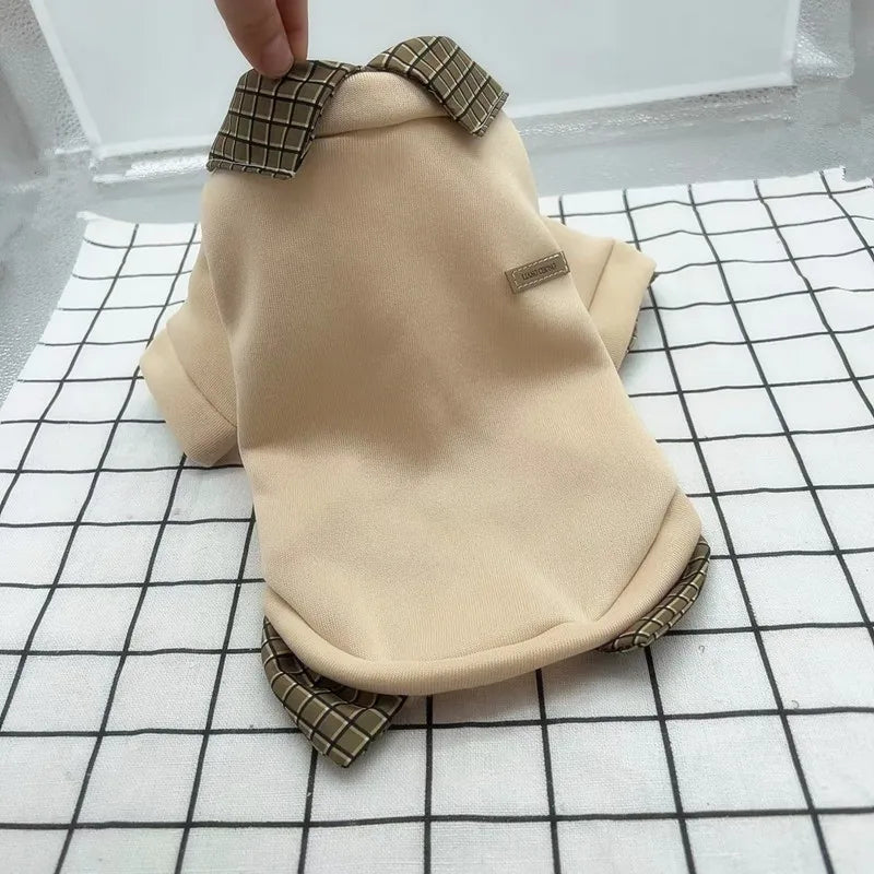 Plaid Dog Hoodie – Autumn & Winter Warm Shirt Jacket