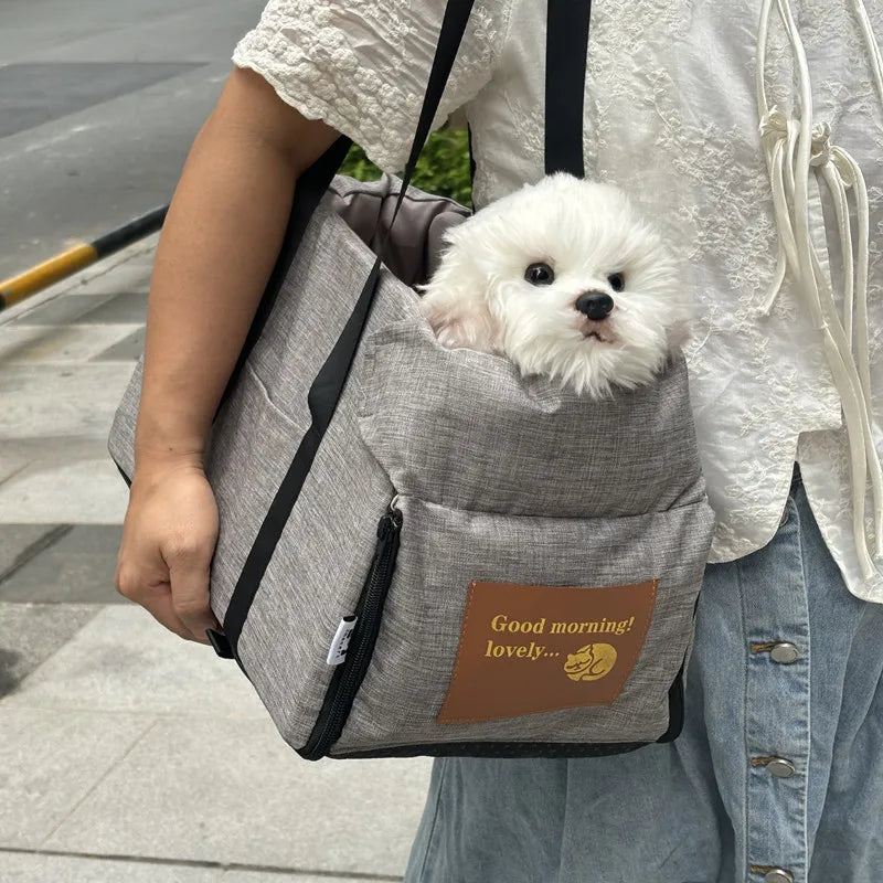 Cama portátil para coche para perros: transportín central para un viaje seguro
