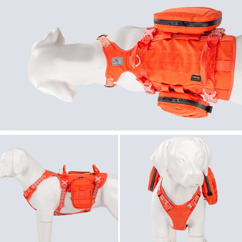 TRUELOVE Tactical Dog Harness Backpack ā Waterproof, Reflective & Detachable Utility Bags