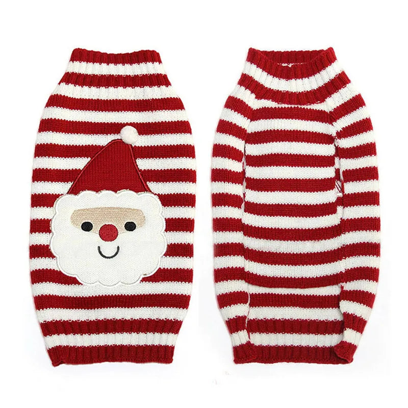Santa Claus Holiday Pup Sweater – Warm Christmas Knit for Dogs