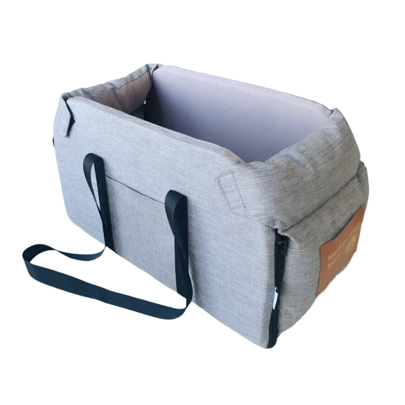 Cama portátil para coche para perros: transportín central para un viaje seguro