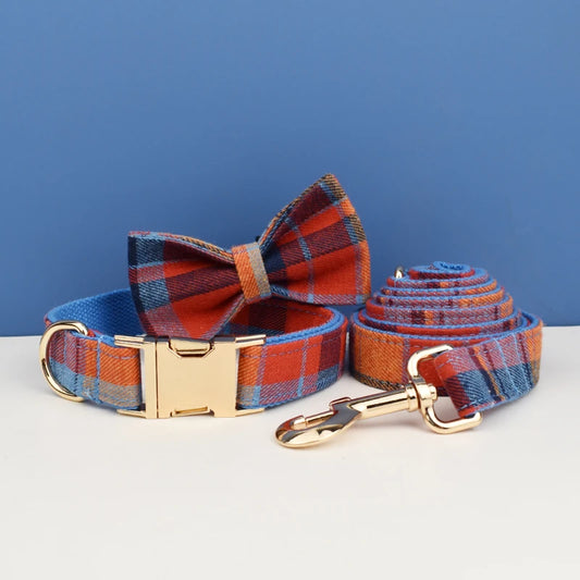 Add timeless elegance to your dog’s look with the Luxury Plaid Bow Tie Collar Collection. Premium quality, stylish plaid patterns, and detachable bow ties for versatile charm. blue red plaid