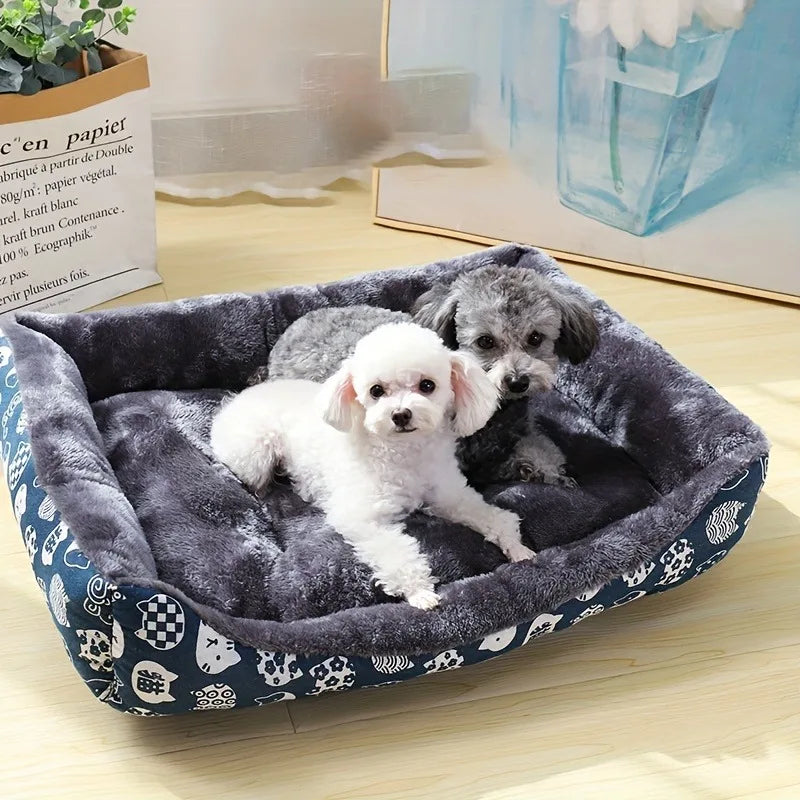 Cama para cachorro com estampa azul - Um refúgio aconchegante para seu amigo