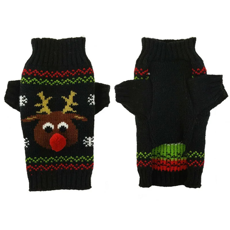 Jolly Rudolph Holiday Pup Sweater – Warm Christmas Knit for Dogs