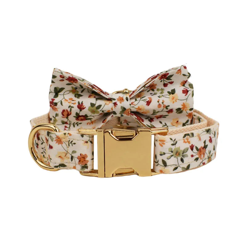 Bloom Chic Personalized Dog Collar, Harness & Leash Set - Luxury Floral Collection