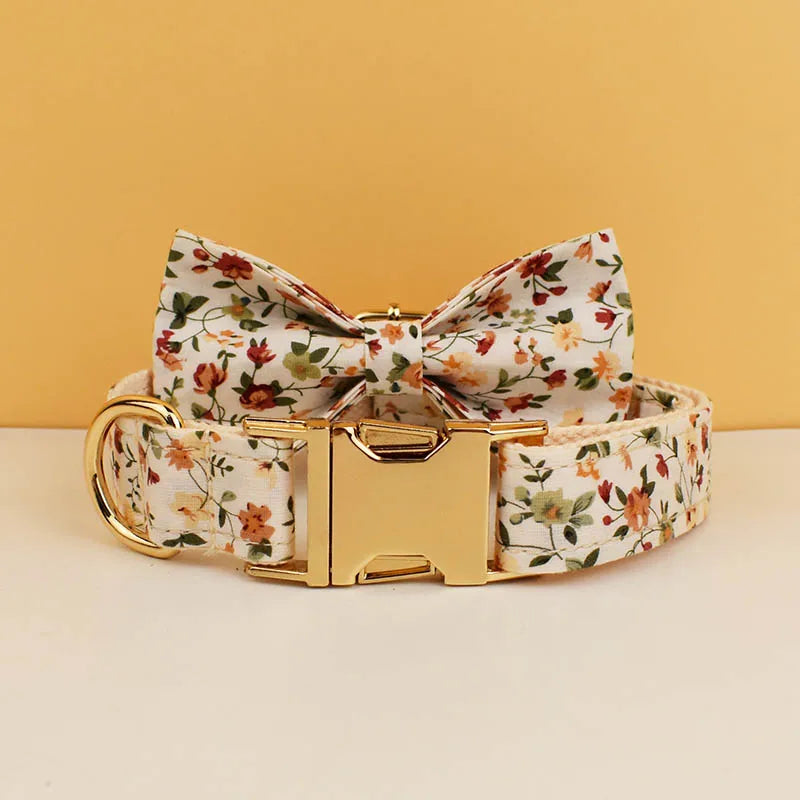 Bloom Chic Personalized Dog Collar, Harness & Leash Set - Luxury Floral Collection