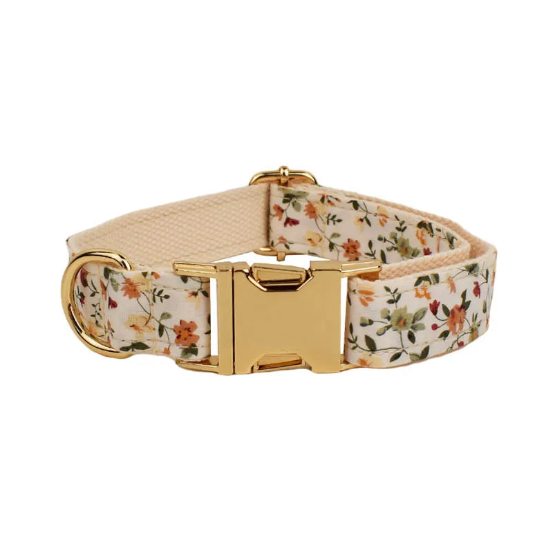 Bloom Chic Personalized Dog Collar, Harness & Leash Set - Luxury Floral Collection