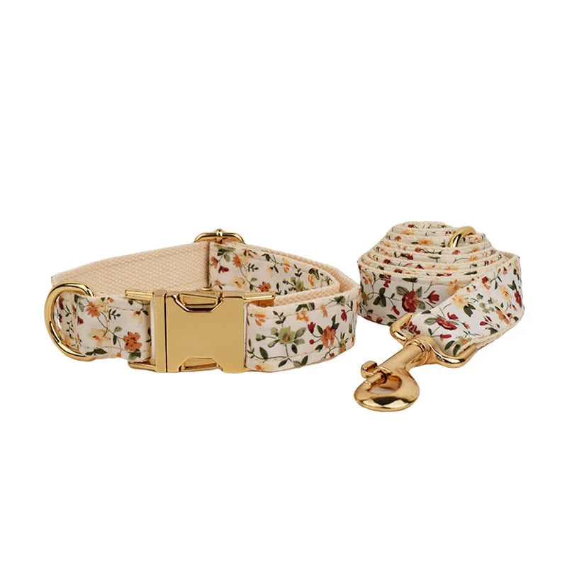 Bloom Chic Personalized Dog Collar, Harness & Leash Set - Luxury Floral Collection
