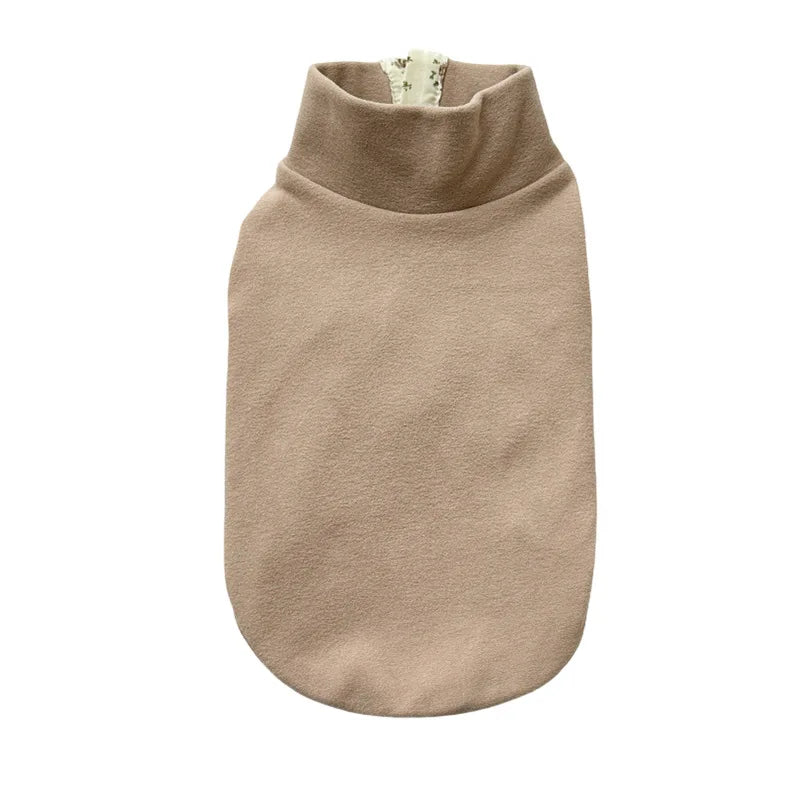 Suéter listrado CozyVelvet para cães – Casaco de inverno macio bordado para animais de estimação de pequeno e médio porte