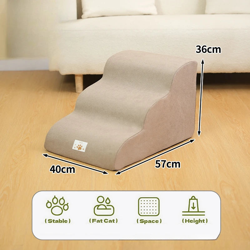 Memory Foam Dog Step Ramp β 2/3-Step Washable Pet Stairs for Sofas & Beds