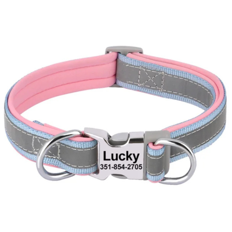 Pink SafePup Classic Reflective Dog Collars