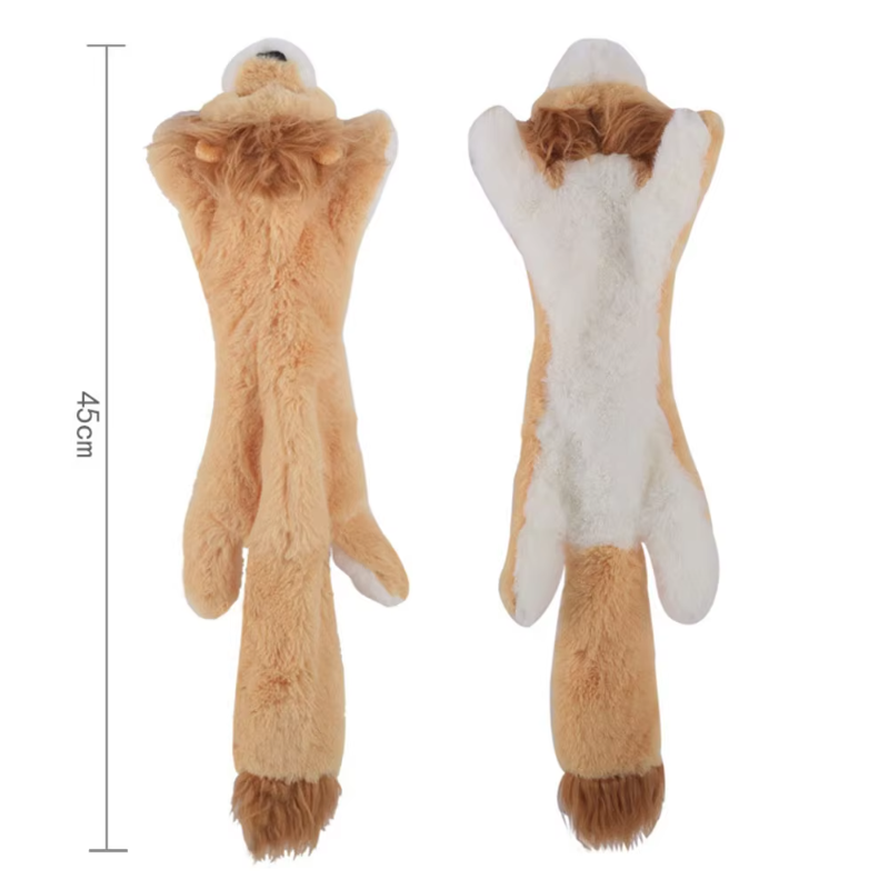 Brinquedo de pelúcia engraçado para cachorro, imitação de animal, sem enchimento - brinquedo de mastigar que faz barulho e amassa