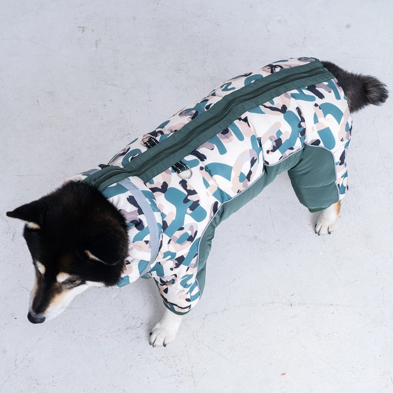 Waterproof Winter Dog Snowsuit with Full Belly Cover