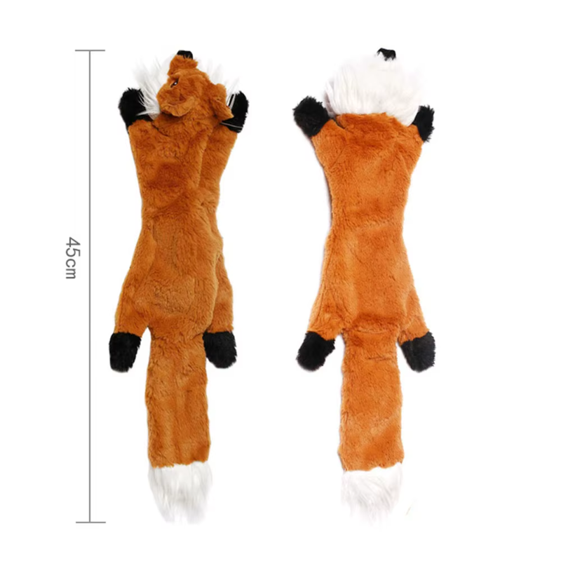 Brinquedo de pelúcia engraçado para cachorro, imitação de animal, sem enchimento - brinquedo de mastigar que faz barulho e amassa