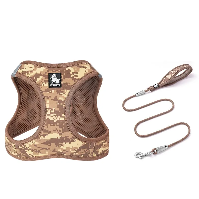 Brown Camo Harness & Leash Set