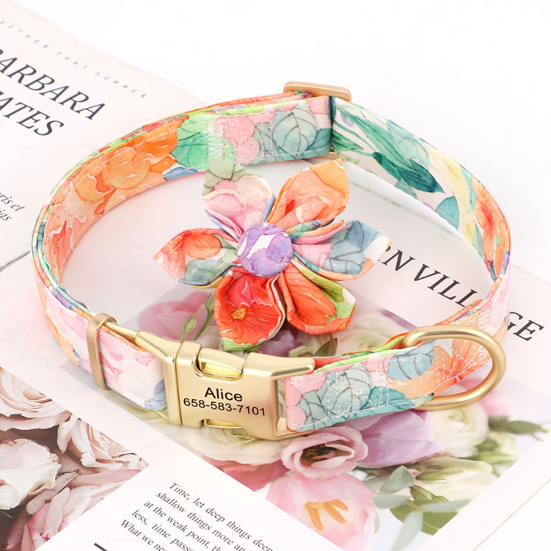 Buquê de Flores - Coleira Personalizada Pawsona