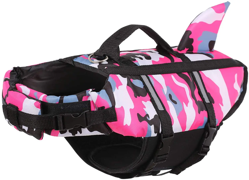 SharkPup Life Vest – Colorful Dog Swim Jacket with Safety Harness